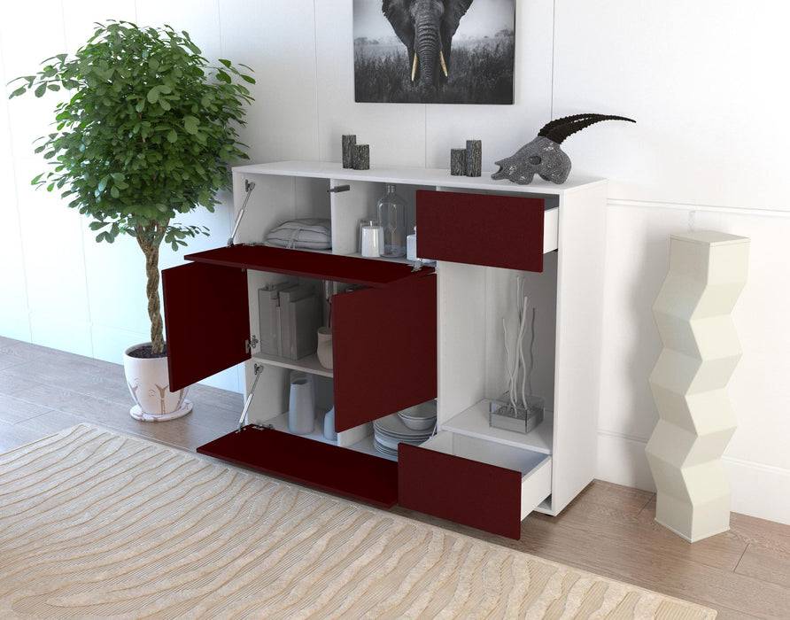 Stil Zeit Möbel Highboard Violetta ,Gelb (136x108x35cm) Kostenlose Rückgabe