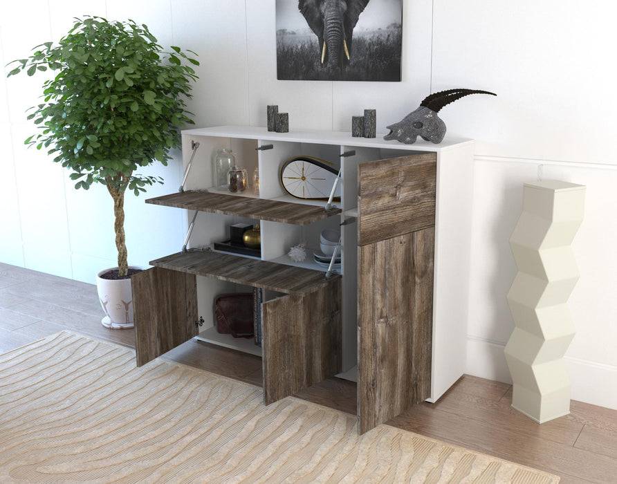 Stil Zeit Möbel Highboard Valentina ,Eiche (136x108x35cm) Begrenzte Freigabe