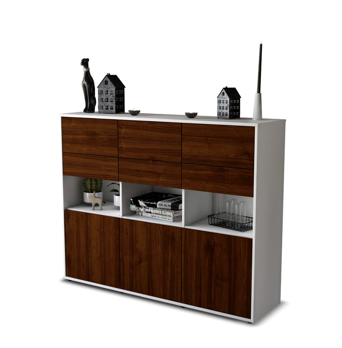 Stil Zeit Möbel Highboard Tiziana ,Walnuss (136x108x35cm) JETZT KAUFEN