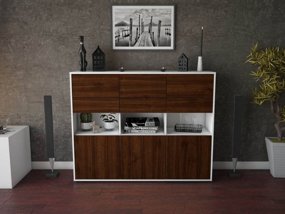 Stil Zeit Möbel Highboard Tiziana ,Walnuss (136x108x35cm) JETZT KAUFEN