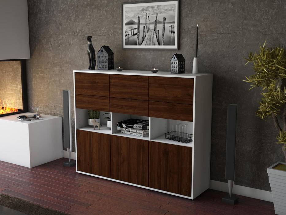 Stil Zeit Möbel Highboard Tiziana ,Walnuss (136x108x35cm) JETZT KAUFEN
