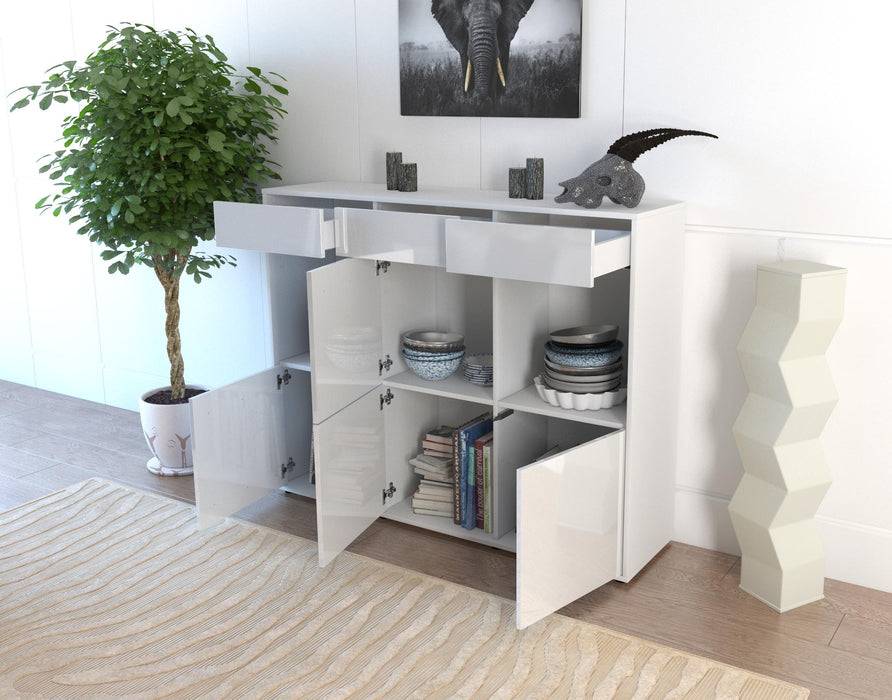 Stil Zeit Möbel Highboard Selena ,Weiß (136x108x35cm) Neueste Stile