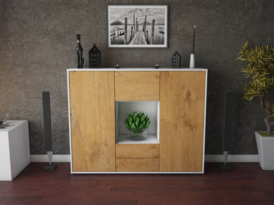 Stil Zeit Möbel Highboard Rella ,Eiche (136x108x35cm) Letzte 2 Tage