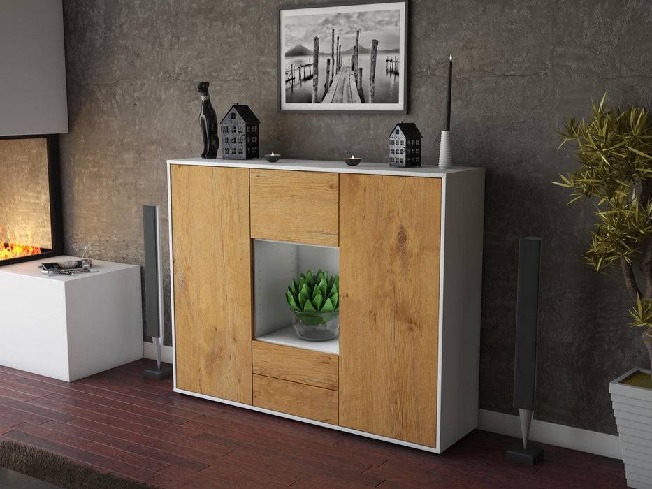 Stil Zeit Möbel Highboard Rella ,Eiche (136x108x35cm) Letzte 2 Tage