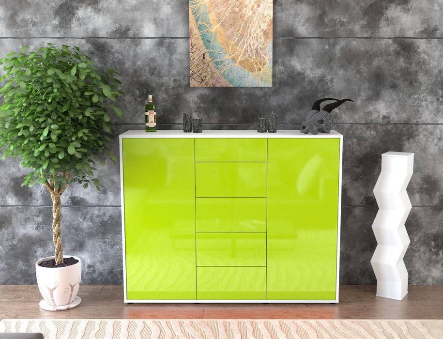 Stil Zeit Möbel Highboard Nina ,Grün (136x108x35cm) Letzter Tag