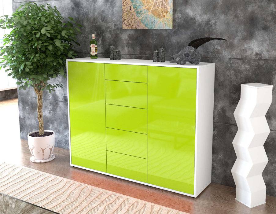 Stil Zeit Möbel Highboard Nina ,Grün (136x108x35cm) Letzter Tag