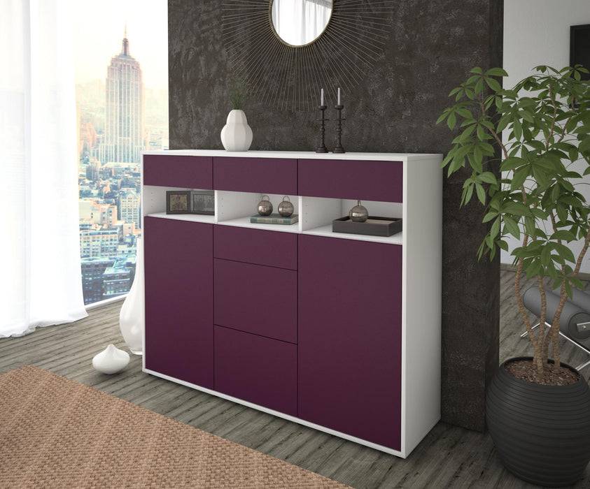Stil Zeit Möbel Highboard Ylenia ,Lila (136x108x35cm) Zeitbegrenzte Promotion