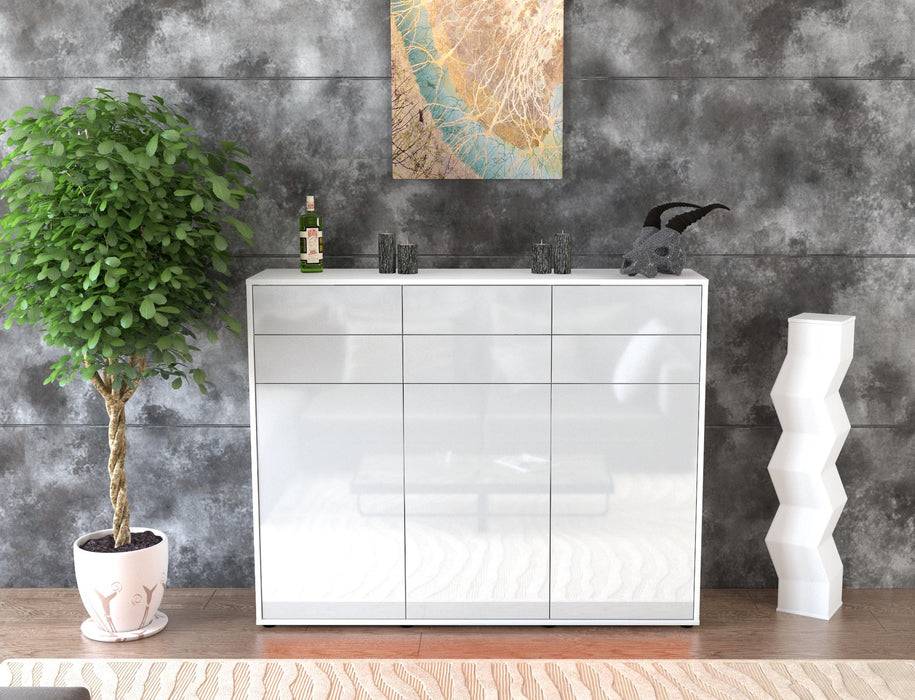 Stil Zeit Möbel Highboard Martina ,Weiß (136x108x35cm) Bis zu 60% Rabatt