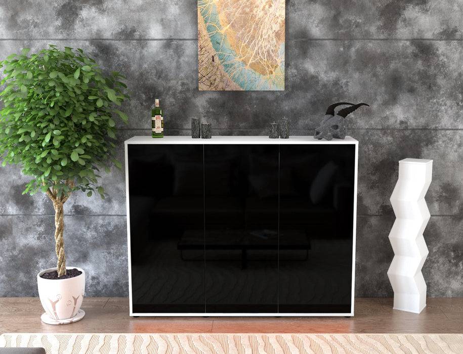 Stil Zeit Möbel Highboard Luzia ,Schwarz (136x108x35cm) Bis zu 65% Rabatt
