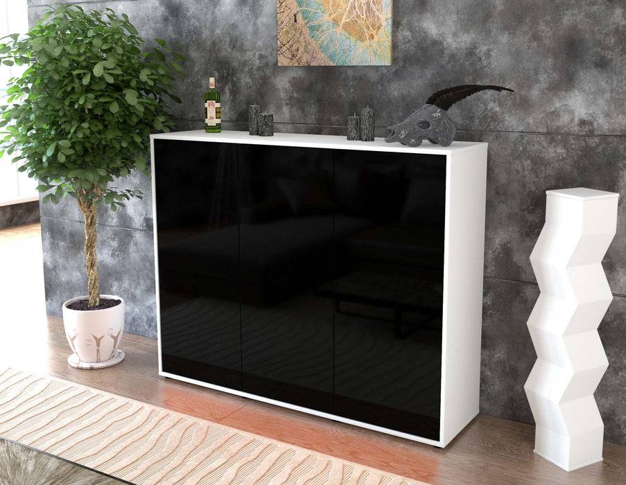 Stil Zeit Möbel Highboard Luzia ,Schwarz (136x108x35cm) Bis zu 65% Rabatt