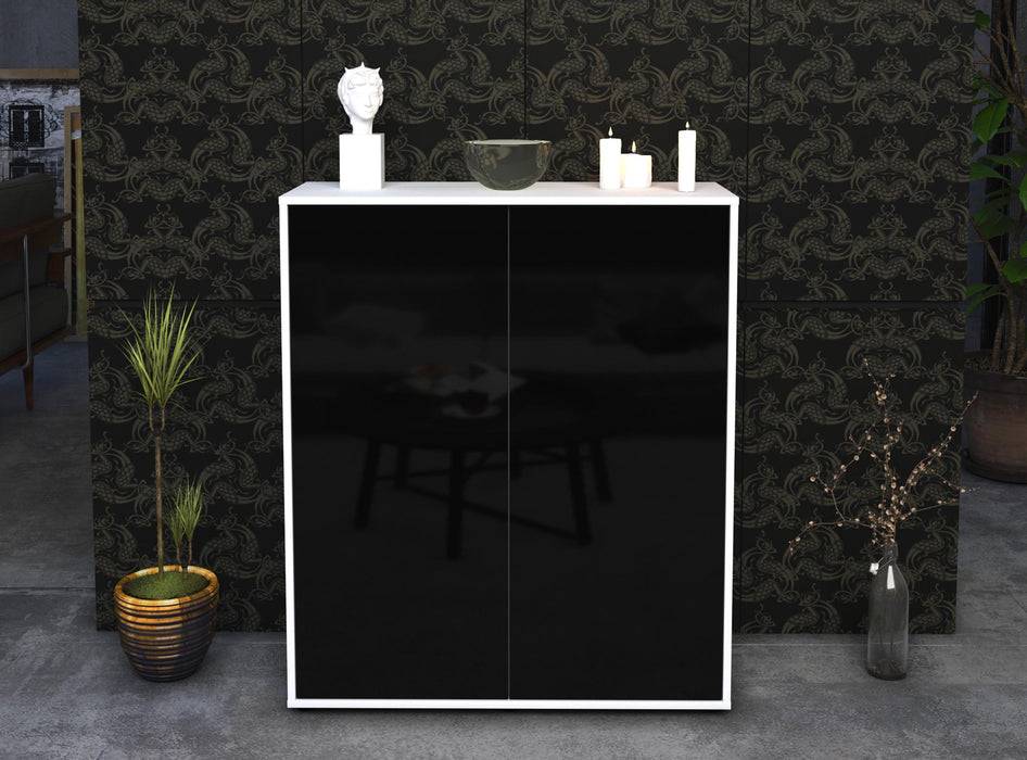 Stil Zeit Möbel Highboard Gioia ,Schwarz (92x108x35cm) Nur für heute
