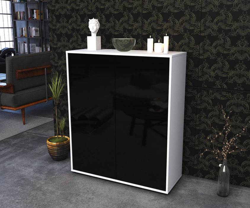 Stil Zeit Möbel Highboard Gioia ,Schwarz (92x108x35cm) Nur für heute