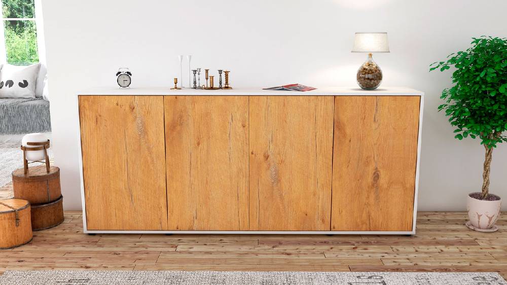 Stil Zeit Möbel Sideboard Elana, Eiche (180x79x35cm) Super Rabatt