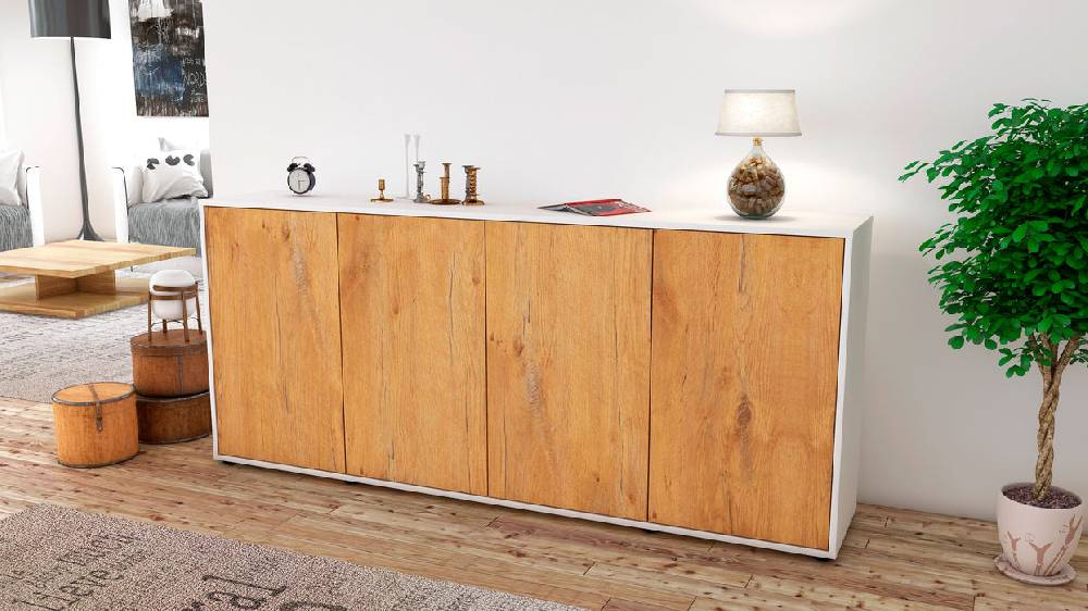 Stil Zeit Möbel Sideboard Elana, Eiche (180x79x35cm) Super Rabatt