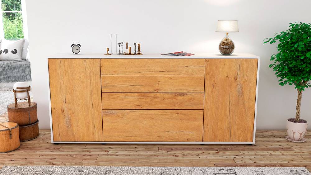 Stil Zeit Möbel Sideboard Eleni, Eiche (180x79x35cm) Clearance-Verkauf