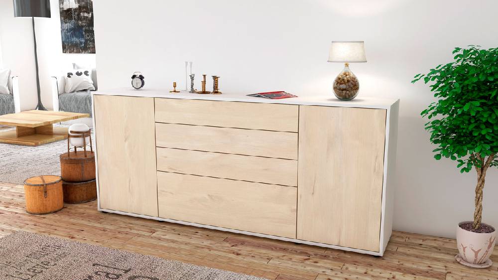 Stil Zeit Möbel Sideboard Eleni, Zeder (180x79x35cm) Fabrikladen
