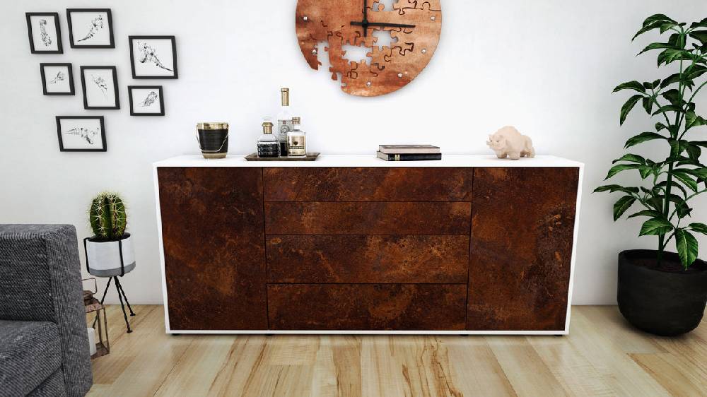 Stil Zeit Möbel Sideboard Elettra, Rost (180x79x35cm) Speichern exportieren