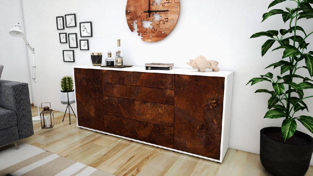 Stil Zeit Möbel Sideboard Elettra, Rost (180x79x35cm) Speichern exportieren