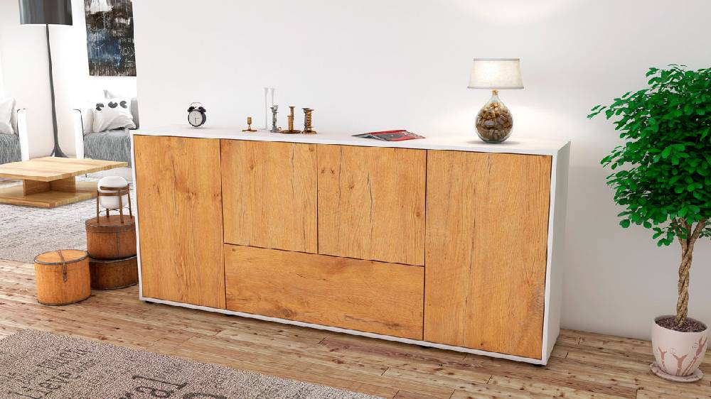 Stil Zeit Möbel Sideboard Eli, Eiche (180x79x35cm) Im Verkauf