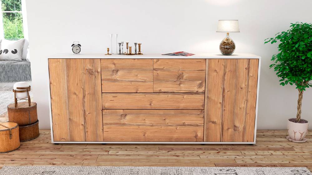 Stil Zeit Möbel Sideboard Elisa, Pinie (180x79x35cm) Rabatte dieses Monats