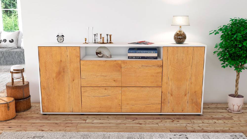 Stil Zeit Möbel Sideboard Ephenia, Eiche (180x79x35cm) Online