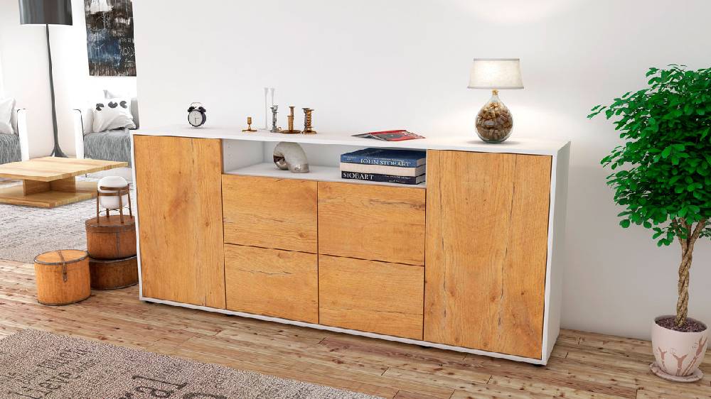 Stil Zeit Möbel Sideboard Ephenia, Eiche (180x79x35cm) Online