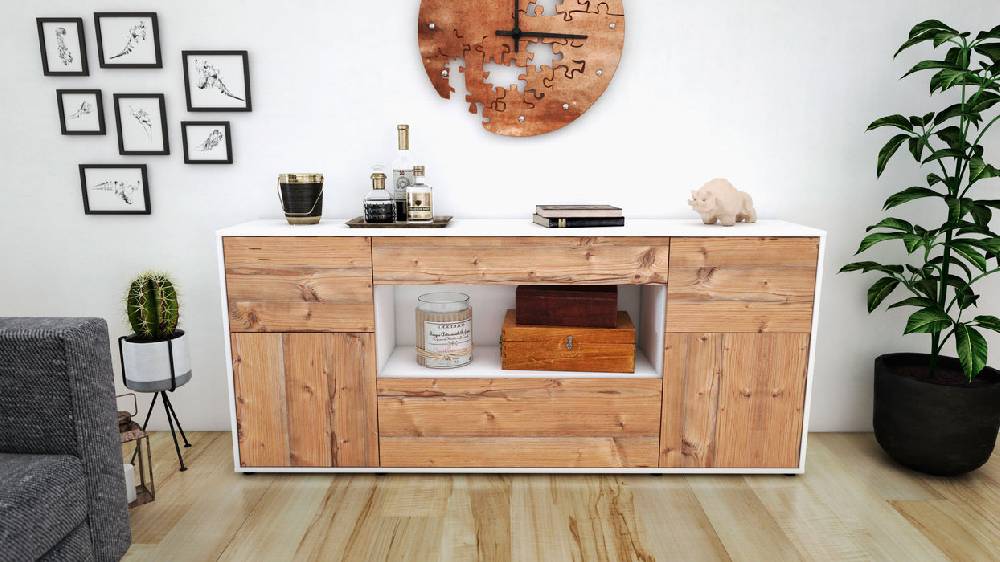 Stil Zeit Möbel Sideboard Fabiola, Pinie (180x79x35cm) Auslauf