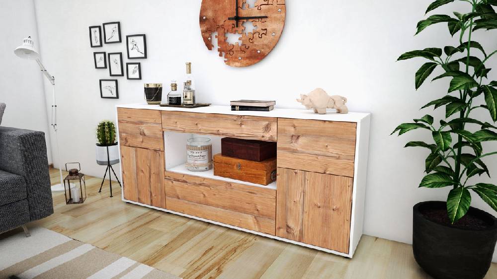 Stil Zeit Möbel Sideboard Fabiola, Pinie (180x79x35cm) Auslauf