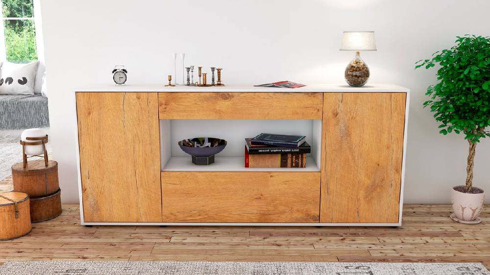 Stil Zeit Möbel Sideboard Fiora, Eiche (180x79x35cm) Verkauf