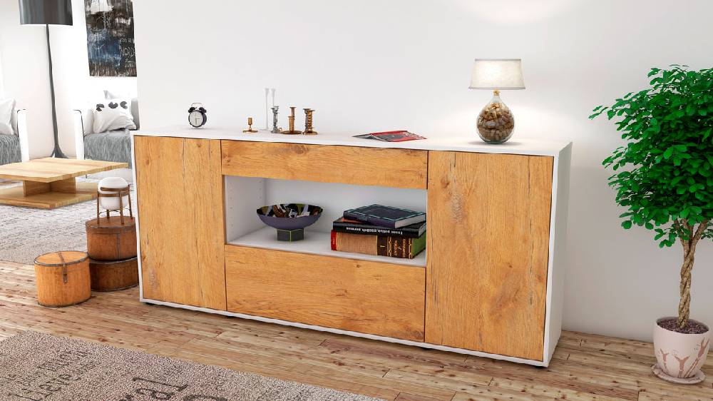 Stil Zeit Möbel Sideboard Fiora, Eiche (180x79x35cm) Verkauf