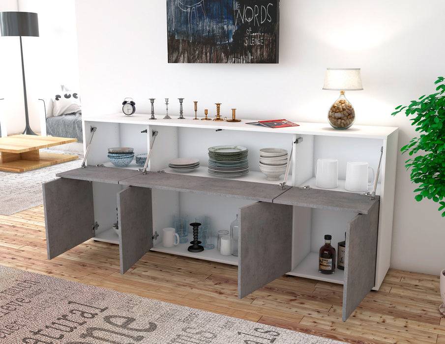 Stil Zeit Möbel Sideboard Gianna, Beton (180x79x35cm) im Angebot