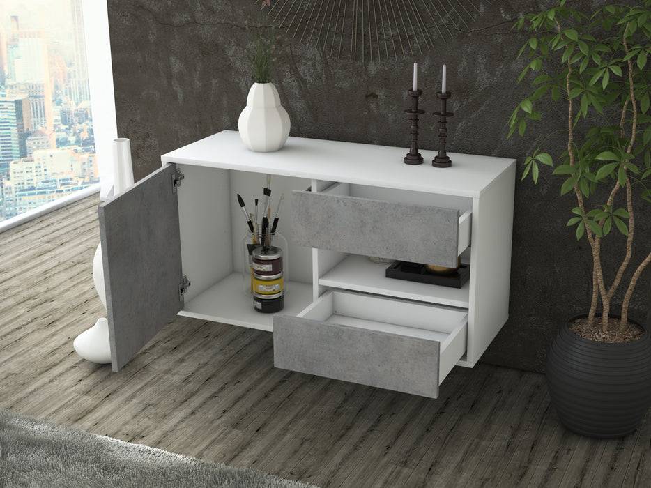 Stil Zeit Möbel Lowboard Charlotte, Beton, hängend (92x49x35cm) Meist gekauft