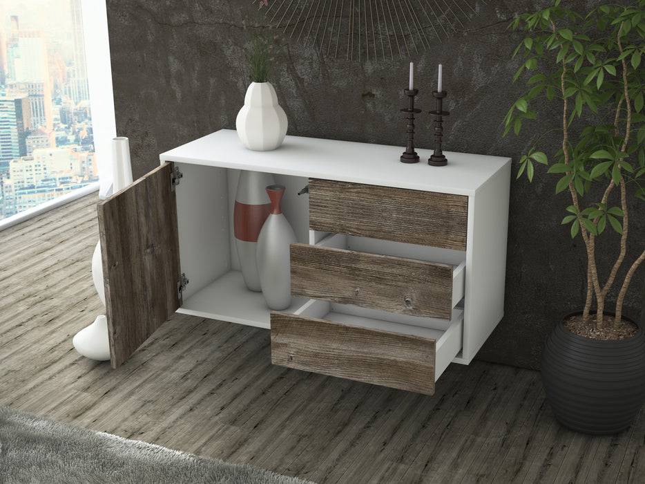 Stil Zeit Möbel Lowboard Fort Worth, Eiche, hängend (92x49x35cm) Kostenloser Versand