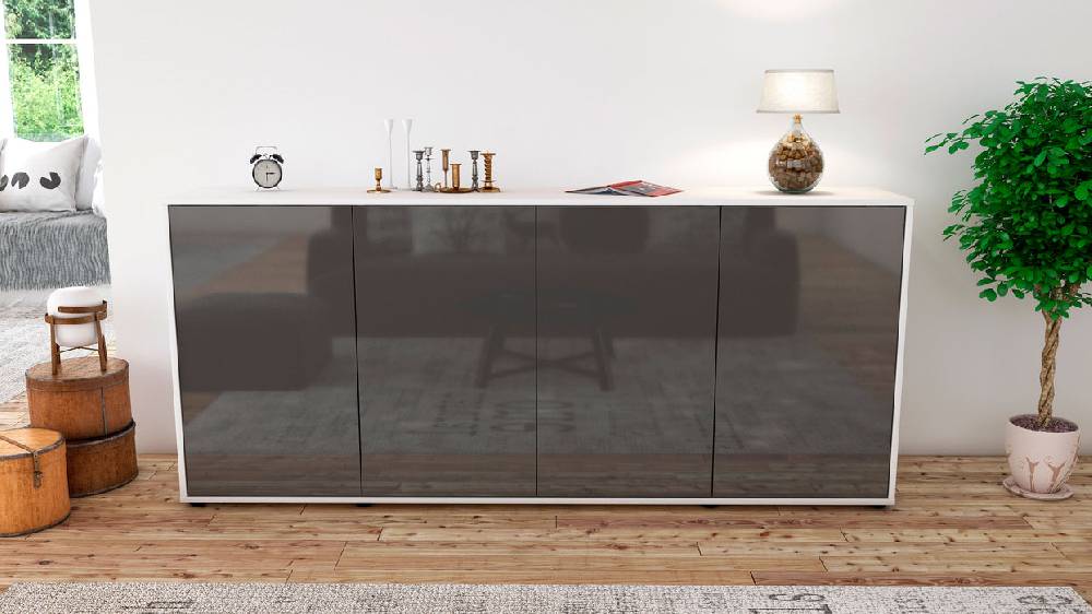 Stil Zeit Möbel Sideboard Elana, Grau (180x79x35cm) Fabrik Onlineshop