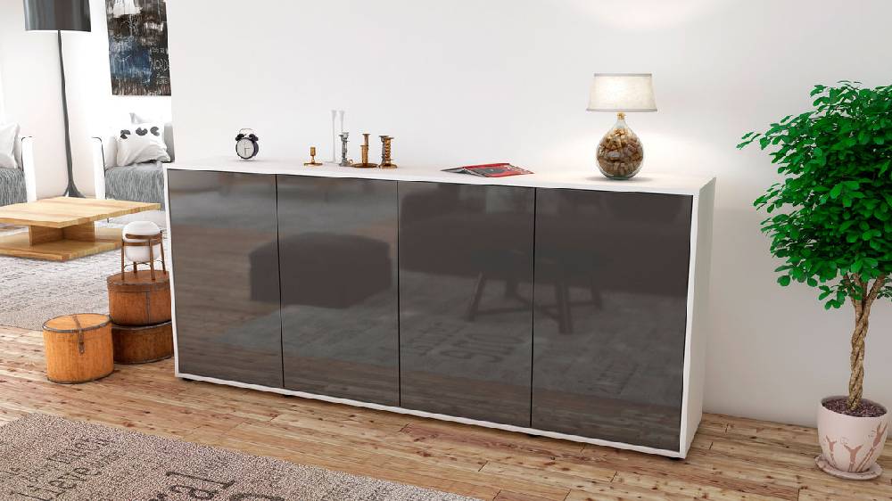 Stil Zeit Möbel Sideboard Elana, Grau (180x79x35cm) Fabrik Onlineshop