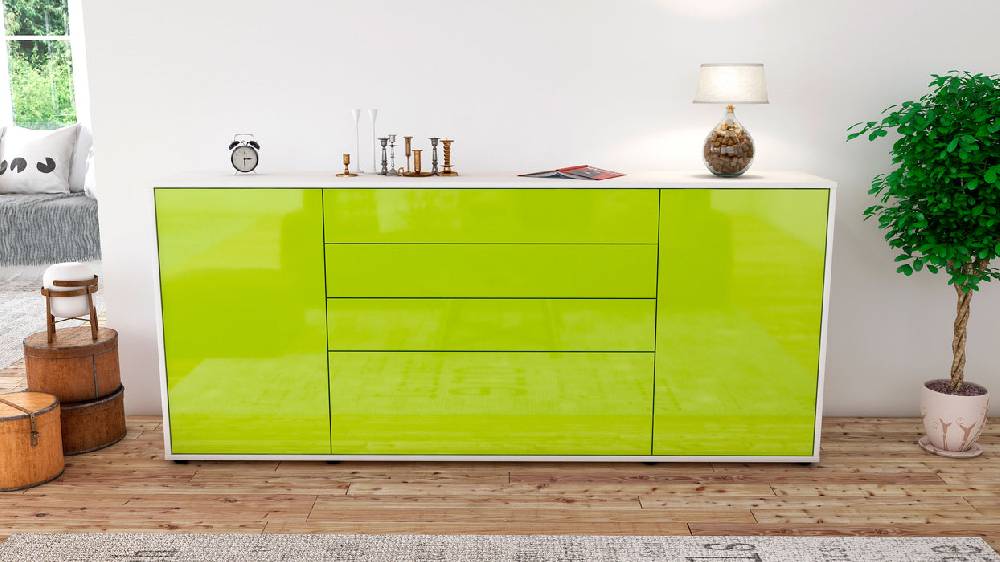 Stil Zeit Möbel Sideboard Eleni, Grün (180x79x35cm) Sonderangebot