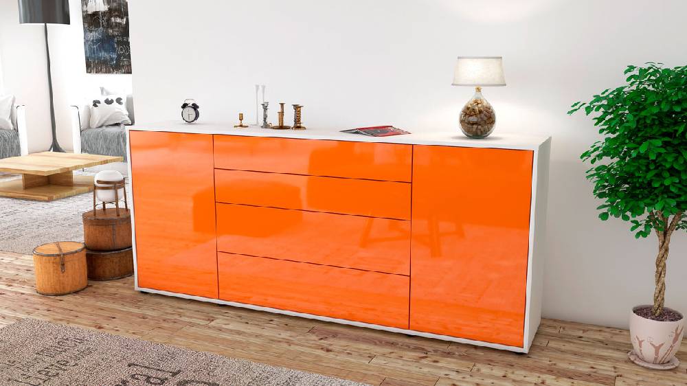 Stil Zeit Möbel Sideboard Elettra, Orange (180x79x35cm) Rabatt