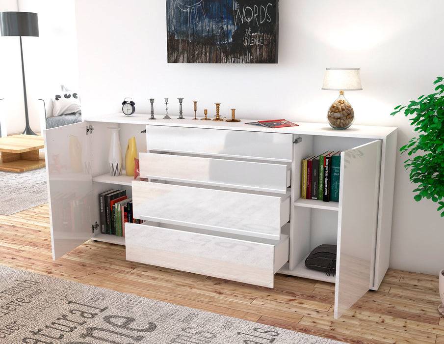 Stil Zeit Möbel Sideboard Elettra, Weiß (180x79x35cm) Günstig kaufen
