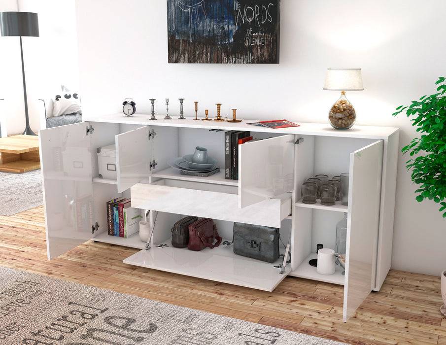 Stil Zeit Möbel Sideboard Elisa, Weiß (180x79x35cm) Großer Ausverkauf