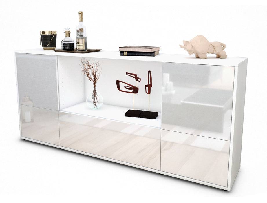 Stil Zeit Möbel Sideboard Elvezia, Weiß (180x79x35cm)