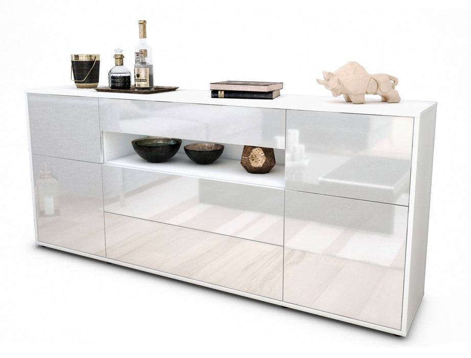 Stil Zeit Möbel Sideboard Emma, Weiß (180x79x35cm)