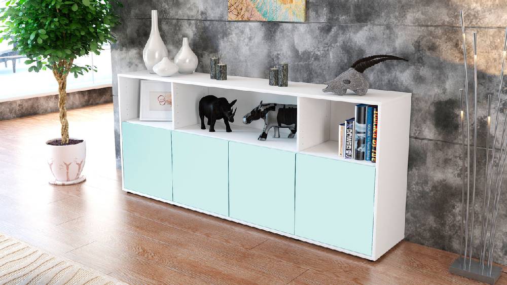 Stil Zeit Möbel Sideboard Enrica, Mint (180x79x35cm) Saisonschlussverkauf