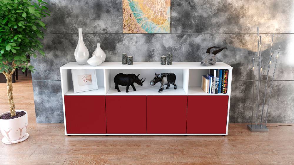 Stil Zeit Möbel Sideboard Enrica, Bordeaux (180x79x35cm) Black Friday