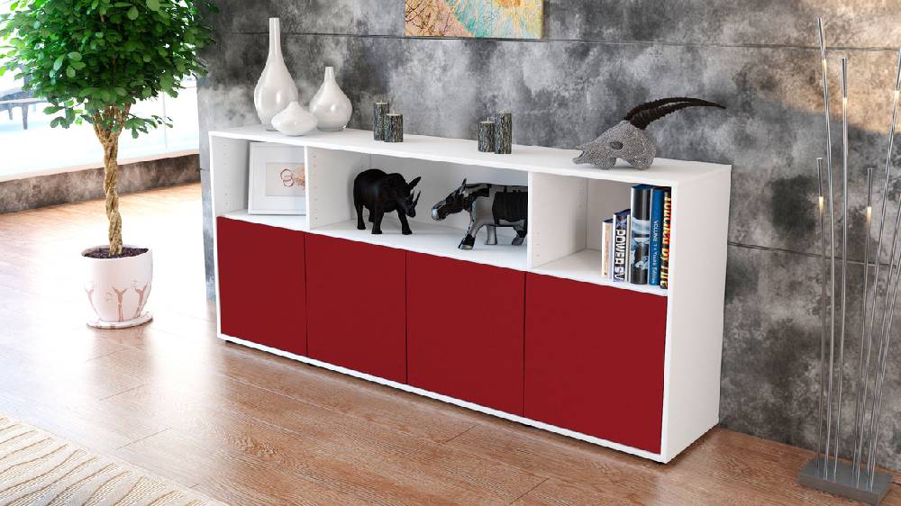 Stil Zeit Möbel Sideboard Enrica, Bordeaux (180x79x35cm) Black Friday