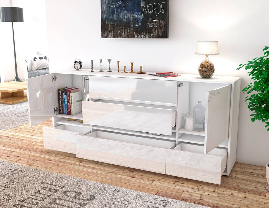 Stil Zeit Möbel Sideboard Floriana, Grau (180x79x35cm) Jubiläumsangebot