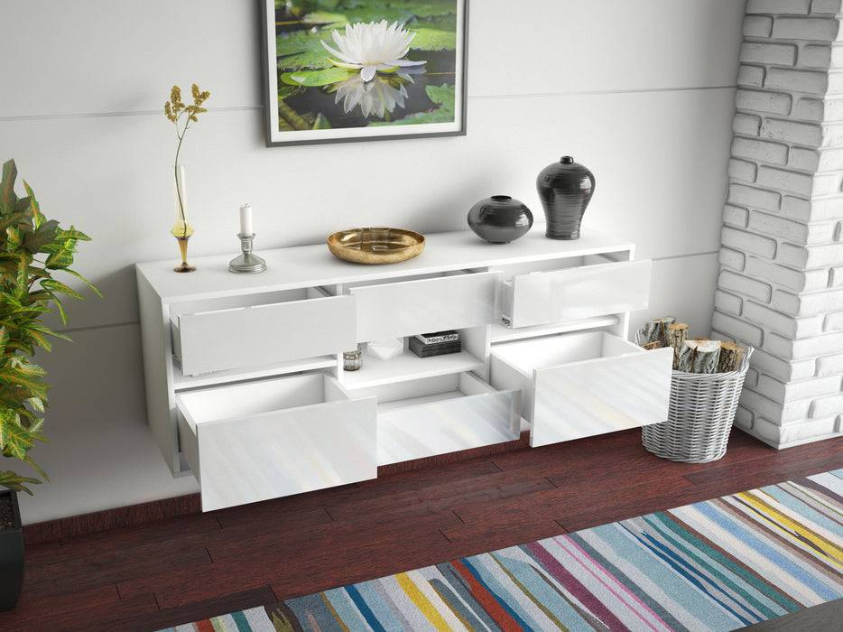 Stil Zeit Möbel Lowboard Arlington, Weiß, hängend (136x49x35cm) Top Angebot