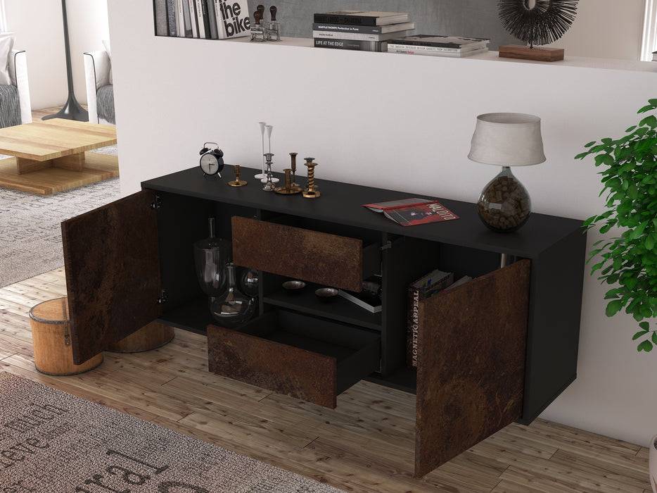 Stil Zeit Möbel Lowboard Tampa, Rost, hängend (136x49x35cm) Zeitlich begrenztes Angebot