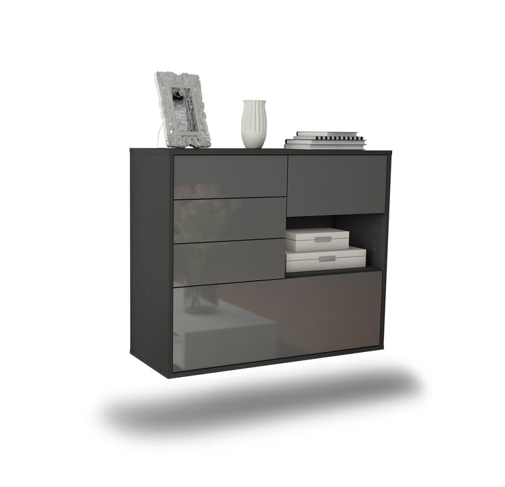 Stil Zeit Möbel Sideboard Knoxville, Grau, hängend (92x79x35cm)
