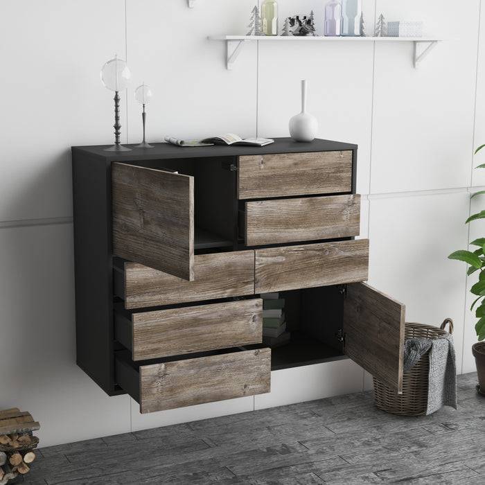 Stil Zeit Möbel Sideboard Paradise, Walnuss, hängend (92x79x35cm) Tiefpreis