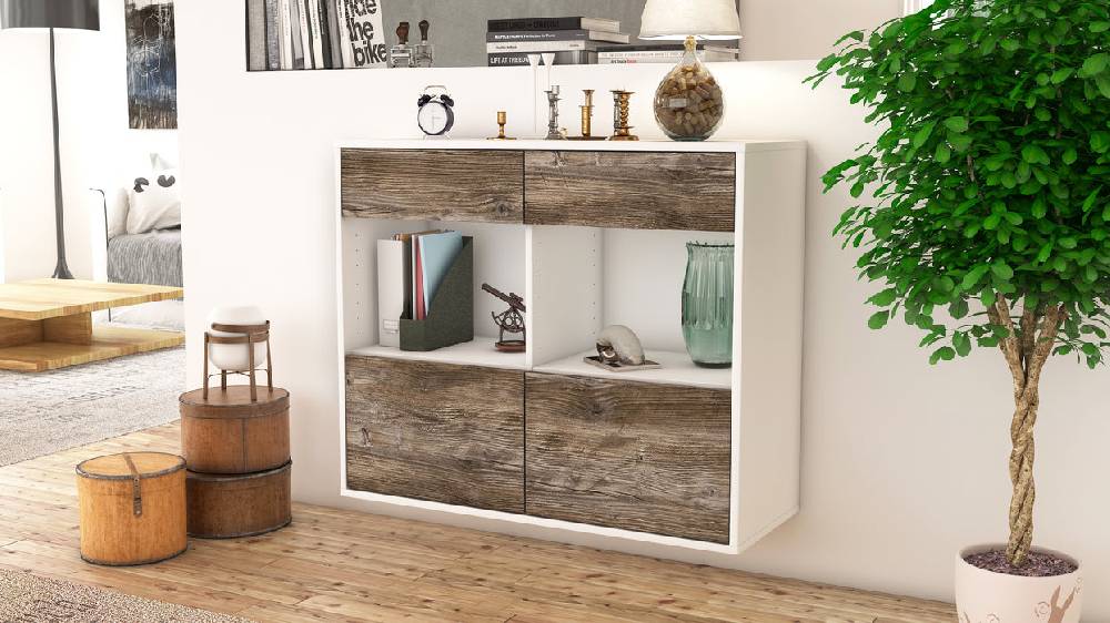 Stil Zeit Möbel Sideboard Mobile, Treibholz, hängend (92x79x35cm) Kostenlose Rückgabe